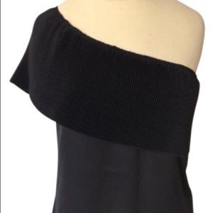 One Shoulder Black Top